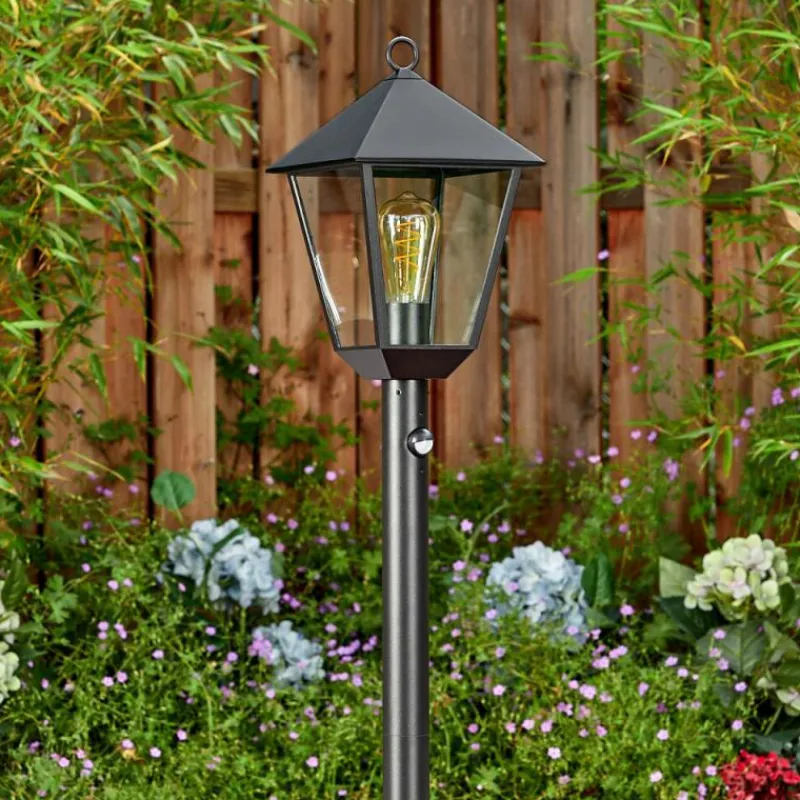 Luminaires Rustiques-hofstein Anfei Luminaire extérieur, Eclairage de chemin Noir, 1 lumière, Détecteur de mouvement