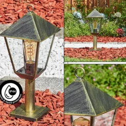 Luminaires Rustiques-hofstein Anfei Luminaire extérieur, Borne lumineuse, Eclairage de chemin Brun, Or, 1 lumière