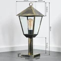 Luminaires Rustiques-hofstein Anfei Luminaire extérieur, Borne lumineuse, Eclairage de chemin Brun, Or, 1 lumière