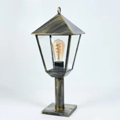 Luminaires Rustiques-hofstein Anfei Luminaire extérieur, Borne lumineuse, Eclairage de chemin Brun, Or, 1 lumière