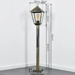 Luminaires Rustiques-hofstein Anfei Luminaire extérieur, Eclairage de chemin Brun, Or, 1 lumière