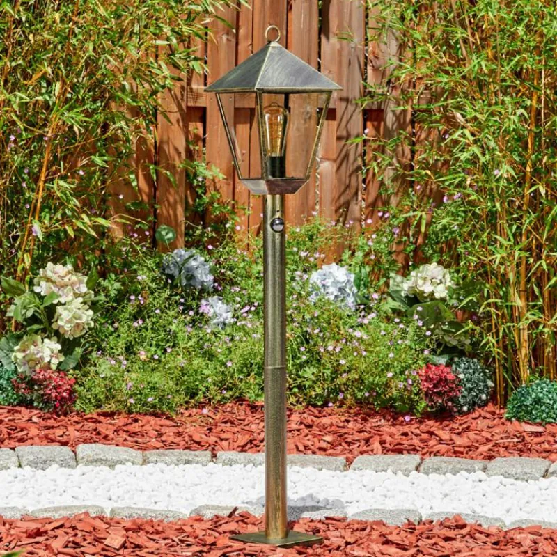 Luminaires Rustiques-hofstein Anfei Luminaire extérieur, Eclairage de chemin Brun, Or, 1 lumière, Détecteur de mouvement