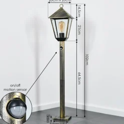 Luminaires Rustiques-hofstein Anfei Luminaire extérieur, Eclairage de chemin Brun, Or, 1 lumière, Détecteur de mouvement