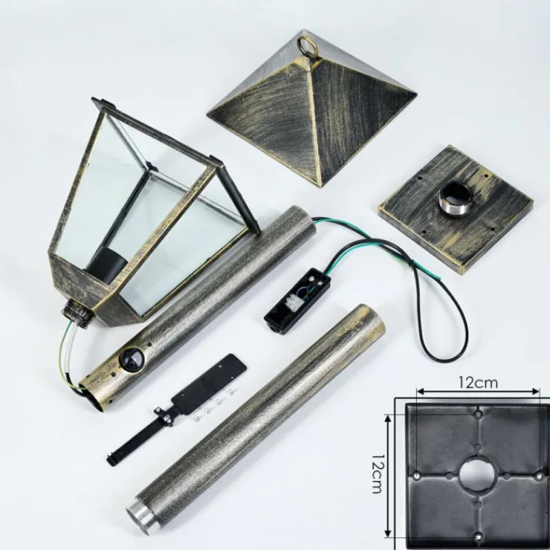 Luminaires Rustiques-hofstein Anfei Luminaire extérieur, Eclairage de chemin Brun, Or, 1 lumière, Détecteur de mouvement