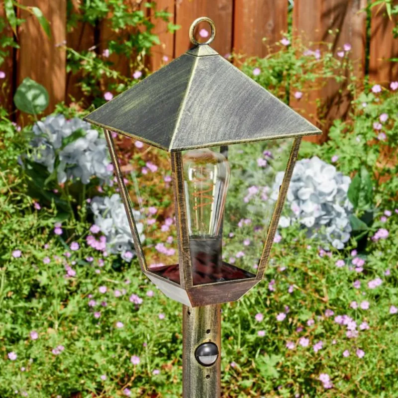 Luminaires Rustiques-hofstein Anfei Luminaire extérieur, Eclairage de chemin Brun, Or, 1 lumière, Détecteur de mouvement