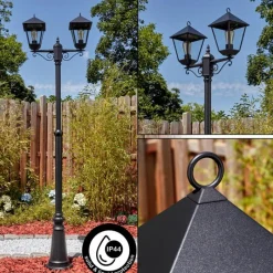 Luminaires Rustiques-hofstein Anfei Luminaire extérieur, Réverbère, Eclairage de chemin Noir, 2 lumières