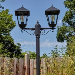 Luminaires Rustiques-hofstein Anfei Luminaire extérieur, Réverbère, Eclairage de chemin Noir, 2 lumières