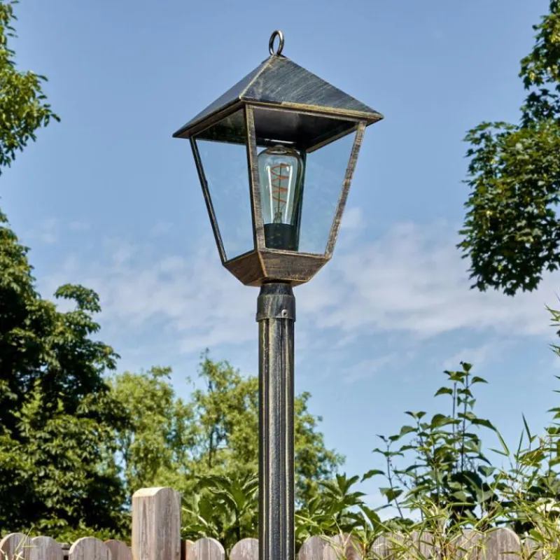 Luminaires Rustiques-hofstein Anfei Luminaire extérieur, Réverbère, Eclairage de chemin Or, Noir, 1 lumière