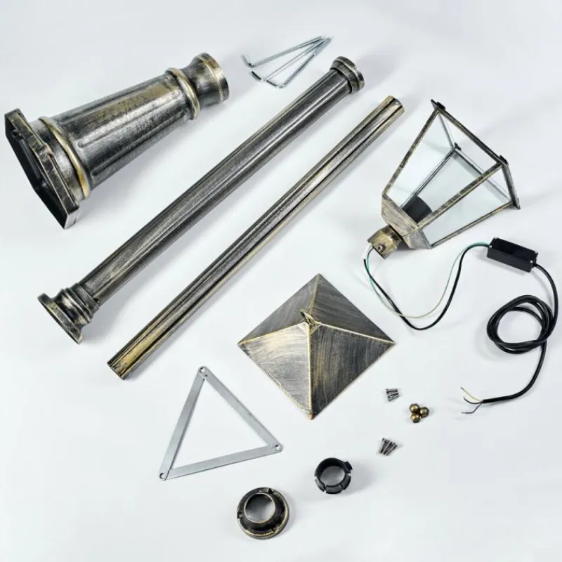 Luminaires Rustiques-hofstein Anfei Luminaire extérieur, Réverbère, Eclairage de chemin Or, Noir, 1 lumière