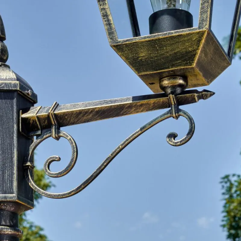 Luminaires Rustiques-hofstein Anfei Luminaire extérieur, Réverbère, Eclairage de chemin Or, Noir, 2 lumières