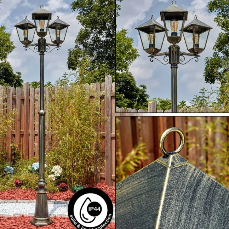 Luminaires Rustiques-hofstein Anfei Luminaire extérieur, Réverbère, Eclairage de chemin Or, Noir, 3 lumières