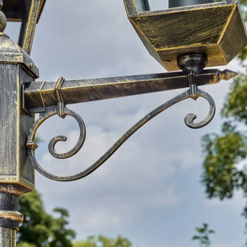 Luminaires Rustiques-hofstein Anfei Luminaire extérieur, Réverbère, Eclairage de chemin Or, Noir, 3 lumières