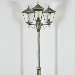 Luminaires Rustiques-hofstein Anfei Luminaire extérieur, Réverbère, Eclairage de chemin Or, Noir, 3 lumières