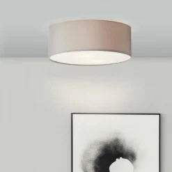 Lampes En Tissu-Luminaires Brilliant Anneke Plafonnier Blanc, 2 lumières