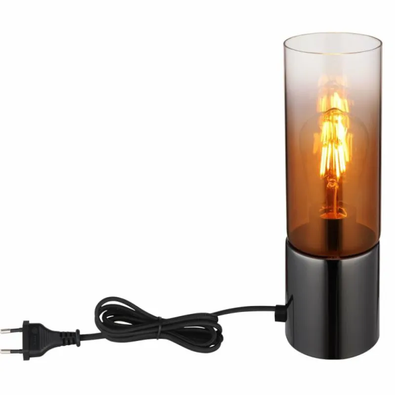 Luminaires Globo Lighting Annika Lampe à poser Chrome, Noir, 1 lumière