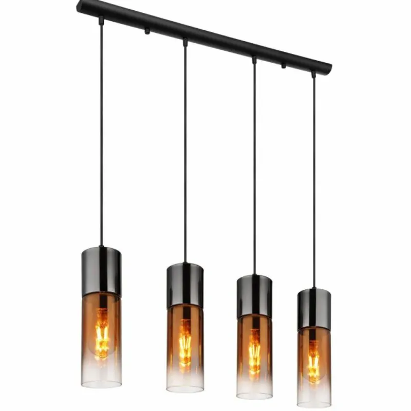 Luminaires Globo Lighting Annika Suspension Noir, 4 lumières