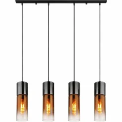 Luminaires Globo Lighting Annika Suspension Noir, 4 lumières