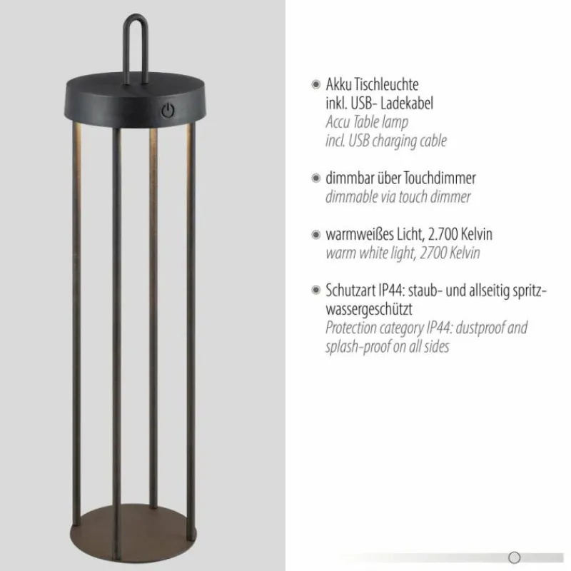 Luminaires Leuchten Direkt ANSELM Lampadaire LED Noir, 1 lumière