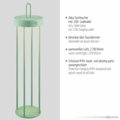 Luminaires Leuchten Direkt ANSELM Lampadaire LED Vert, 1 lumière