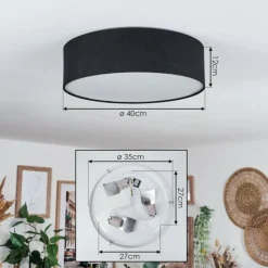 Lampes En Tissu-hofstein Antillo Plafonnier Blanc, 3 lumières