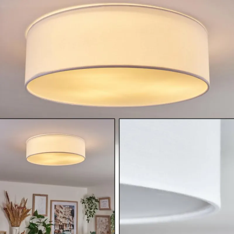 Lampes En Tissu-hofstein Antillo Plafonnier Blanc, 3 lumières