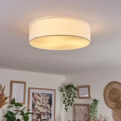 Lampes En Tissu-hofstein Antillo Plafonnier Blanc, 3 lumières