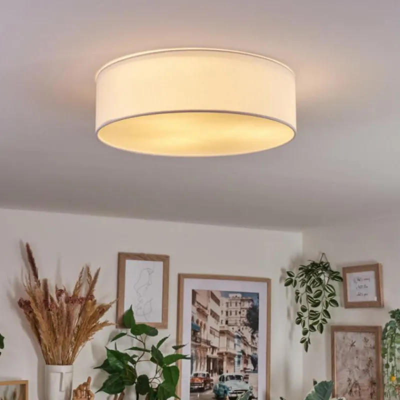 Lampes En Tissu-hofstein Antillo Plafonnier Blanc, 3 lumières