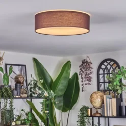 Lampes En Tissu-hofstein Antillo Plafonnier Brun, Blanc, 3 lumières