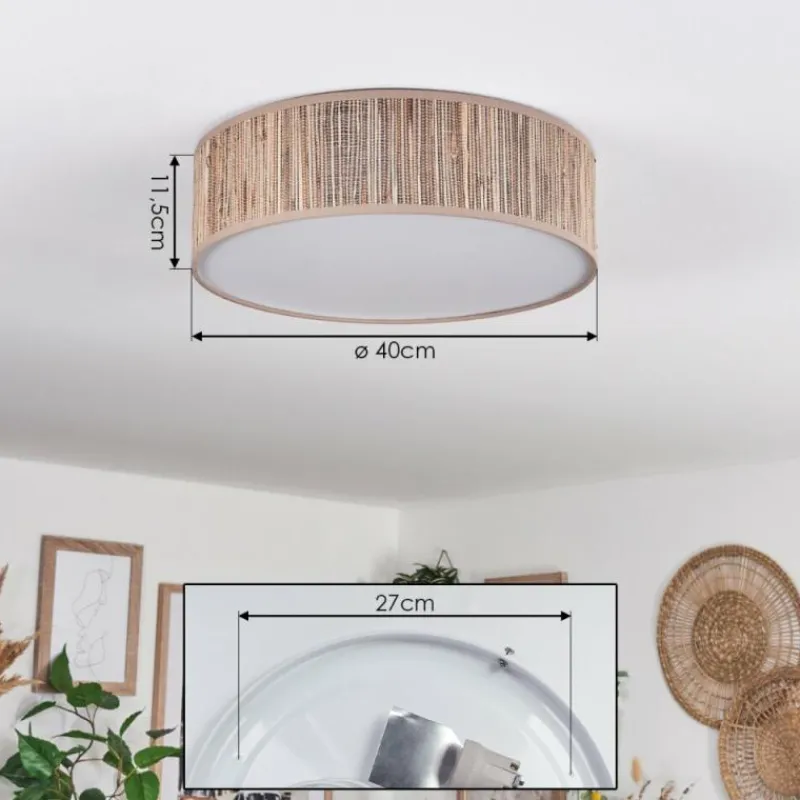 Lampes En Tissu-hofstein Antillo Plafonnier Nickel mat, 3 lumières