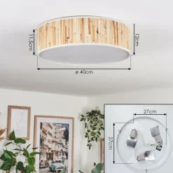 Lampes En Tissu-hofstein Antillo Plafonnier Nickel mat, 3 lumières