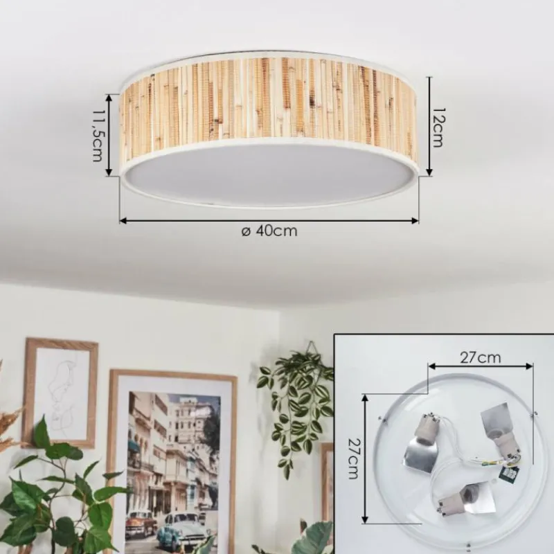 Lampes En Tissu-hofstein Antillo Plafonnier Nickel mat, 3 lumières