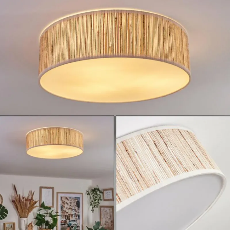 Lampes En Tissu-hofstein Antillo Plafonnier Nickel mat, 3 lumières