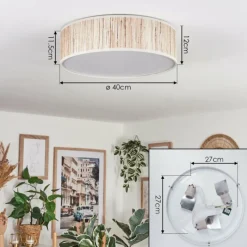 Lampes En Tissu-hofstein Antillo Plafonnier Nickel mat, 3 lumières