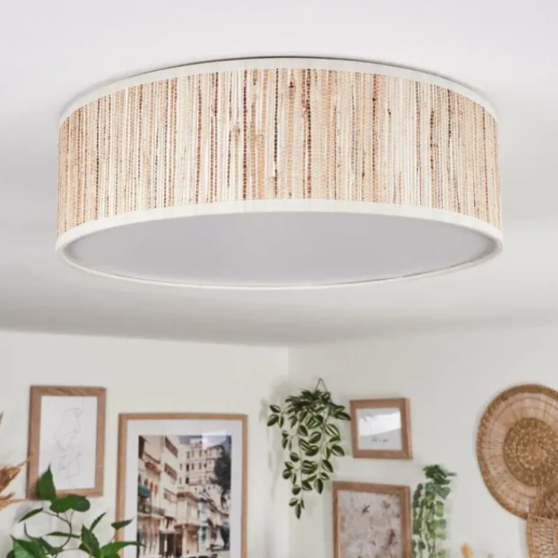 Lampes En Tissu-hofstein Antillo Plafonnier Nickel mat, 3 lumières