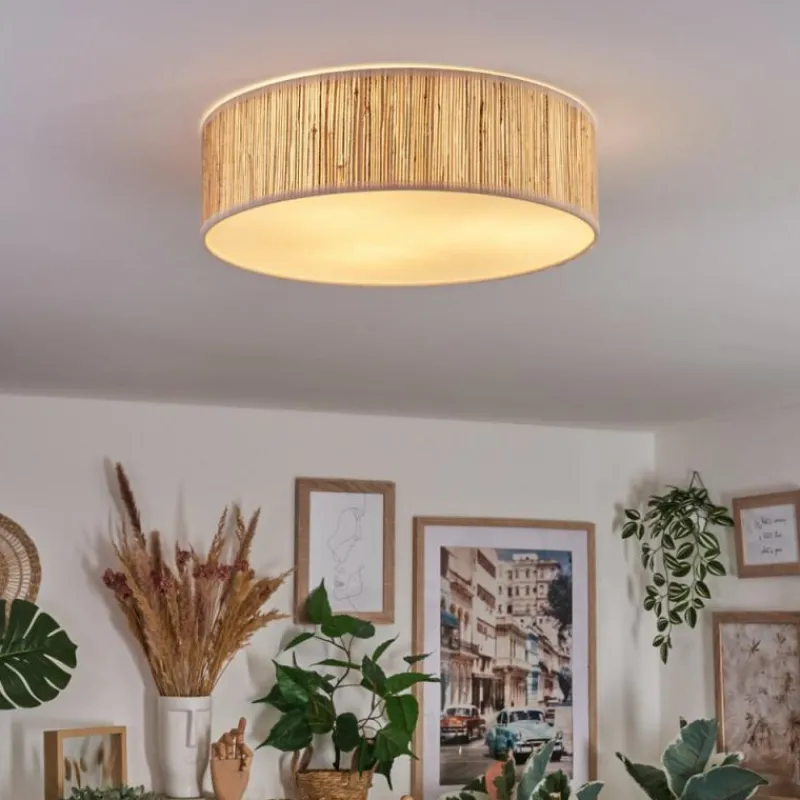 Lampes En Tissu-hofstein Antillo Plafonnier Nickel mat, 3 lumières