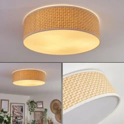 Lampes En Tissu-hofstein Antillo Plafonnier Nickel mat, 3 lumières
