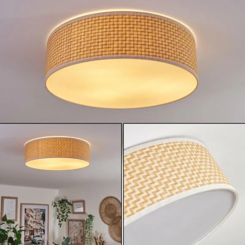 Lampes En Tissu-hofstein Antillo Plafonnier Nickel mat, 3 lumières