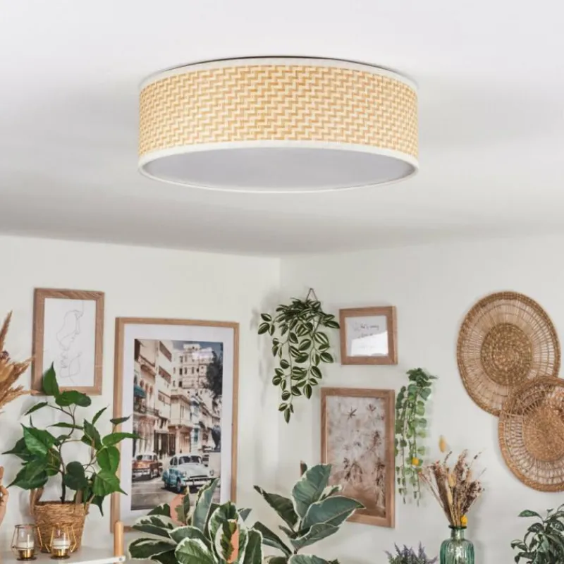 Lampes En Tissu-hofstein Antillo Plafonnier Nickel mat, 3 lumières