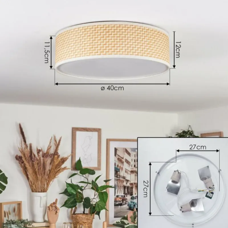 Lampes En Tissu-hofstein Antillo Plafonnier Nickel mat, 3 lumières