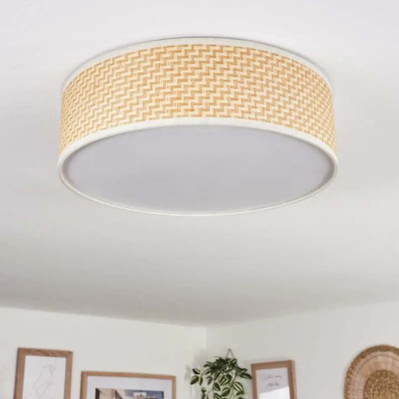 Lampes En Tissu-hofstein Antillo Plafonnier Nickel mat, 3 lumières