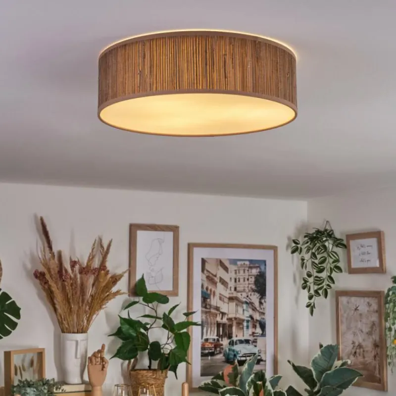 Lampes En Tissu-hofstein Antillo Plafonnier Nickel mat, 3 lumières