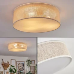 Lampes En Tissu-hofstein Antillo Plafonnier Nickel mat, 3 lumières