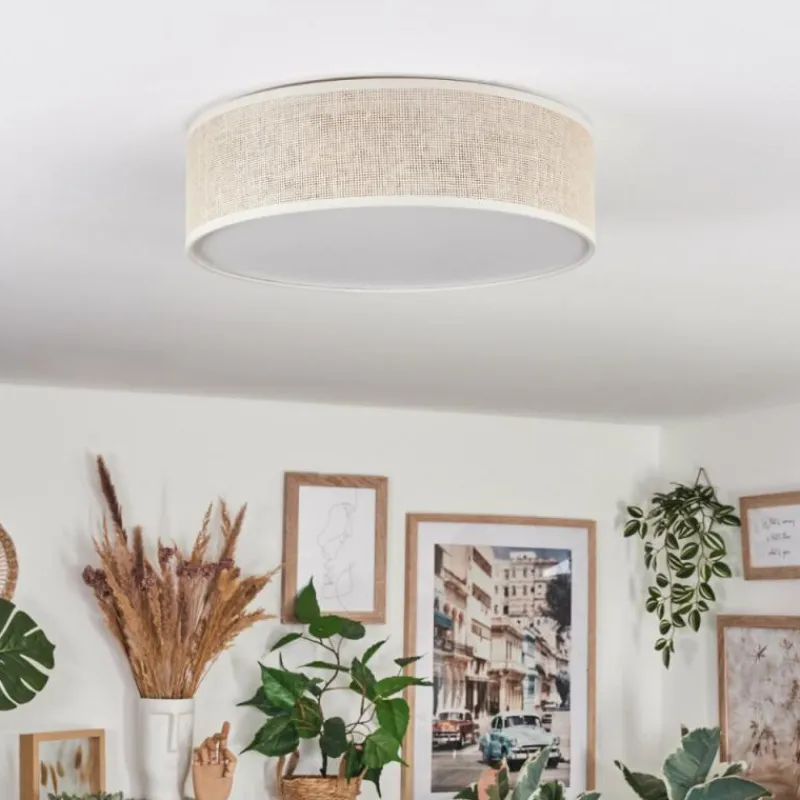 Lampes En Tissu-hofstein Antillo Plafonnier Nickel mat, 3 lumières