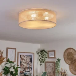 Lampes En Tissu-hofstein Antillo Plafonnier Nickel mat, 3 lumières