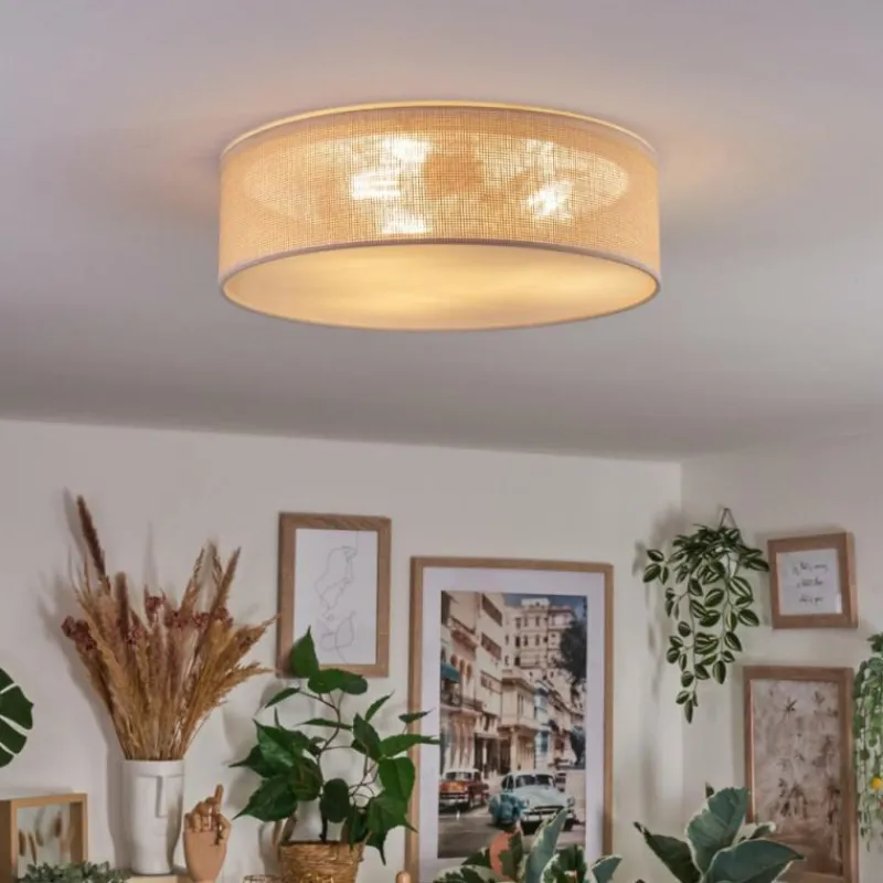 Lampes En Tissu-hofstein Antillo Plafonnier Nickel mat, 3 lumières