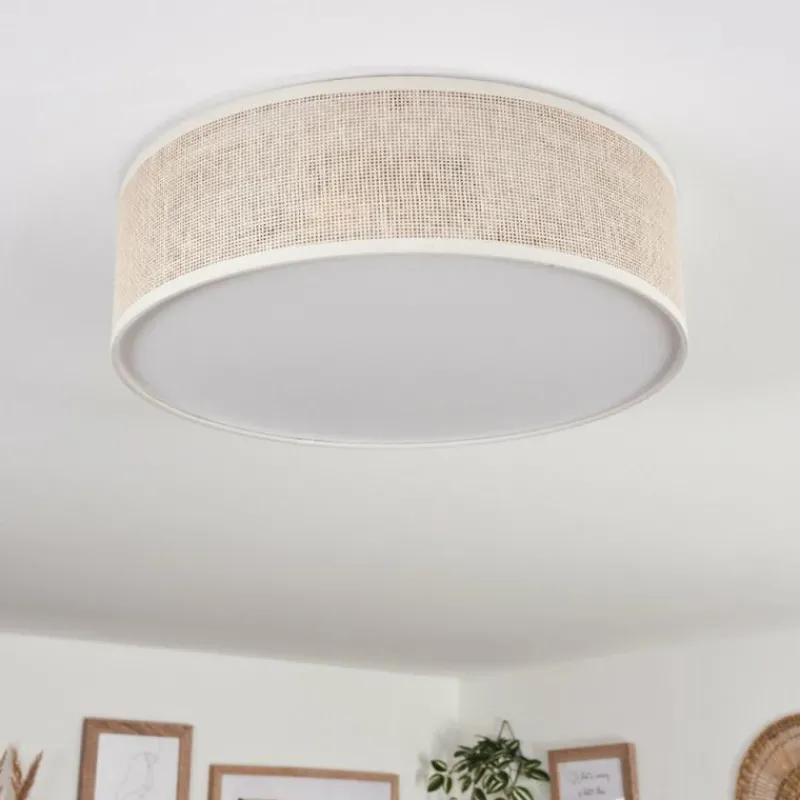 Lampes En Tissu-hofstein Antillo Plafonnier Nickel mat, 3 lumières