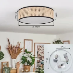 Lampes En Tissu-hofstein Antillo Plafonnier Nickel mat, 3 lumières