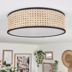 Lampes En Tissu-hofstein Antillo Plafonnier Nickel mat, 3 lumières