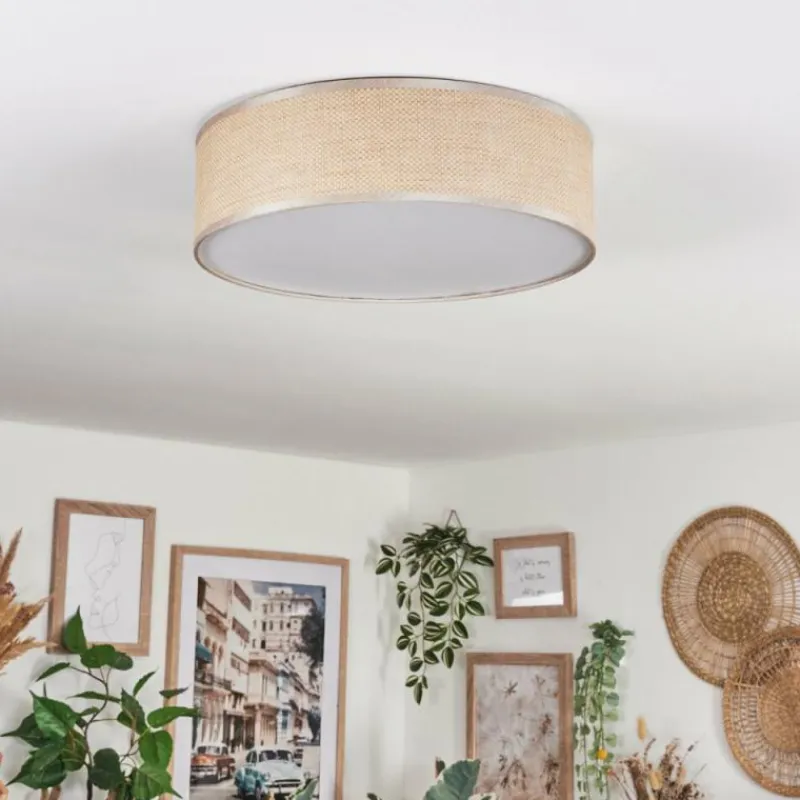 Lampes En Tissu-hofstein Antillo Plafonnier Nickel mat, 3 lumières