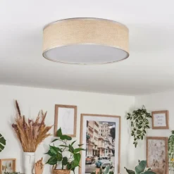 Lampes En Tissu-hofstein Antillo Plafonnier Nickel mat, 3 lumières